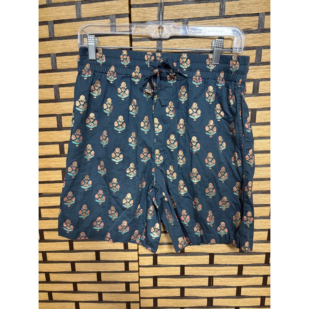 Pert‎ d’ego Blue Floral Drawstring Waist Shorts Size Medium